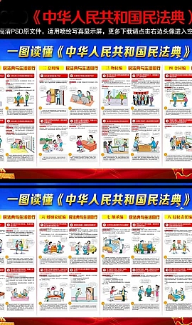 解读民法典 民法典图片psd模板下载