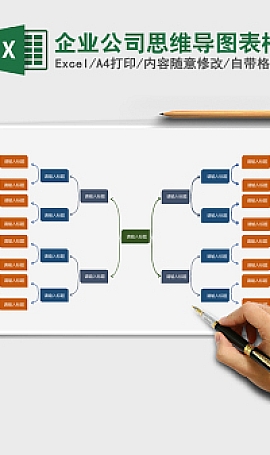 企业公司思维导图表格Excel模板下载