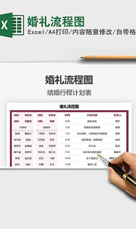 婚礼流程图免费Excel下载